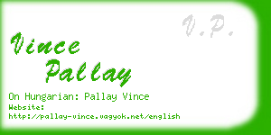 vince pallay business card